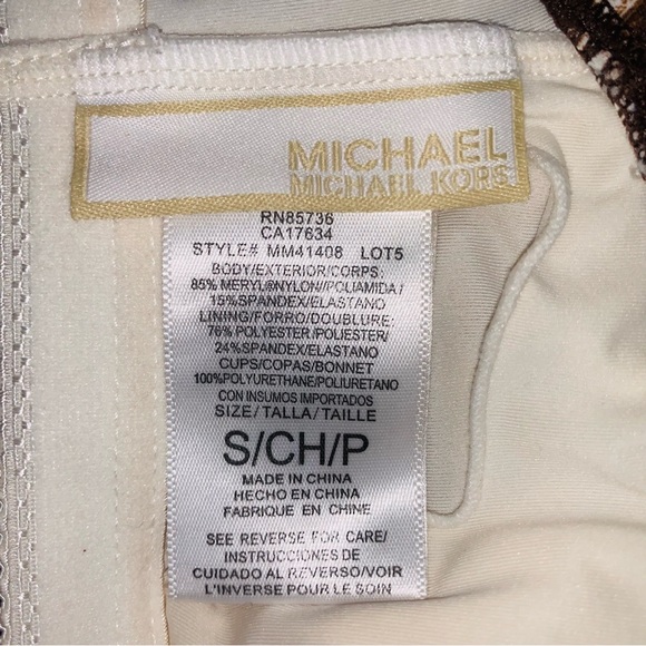 Michael Kors Animal Print Leopard Padded Swim Tankini Top Small - Picture 4 of 4